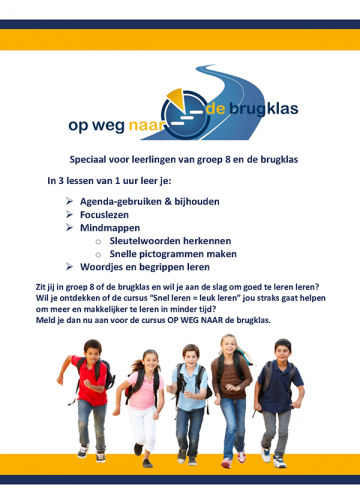 20190626  flyer op weg naar de brugklas   nieuw logo en cover werkboek2   marcelpagina1